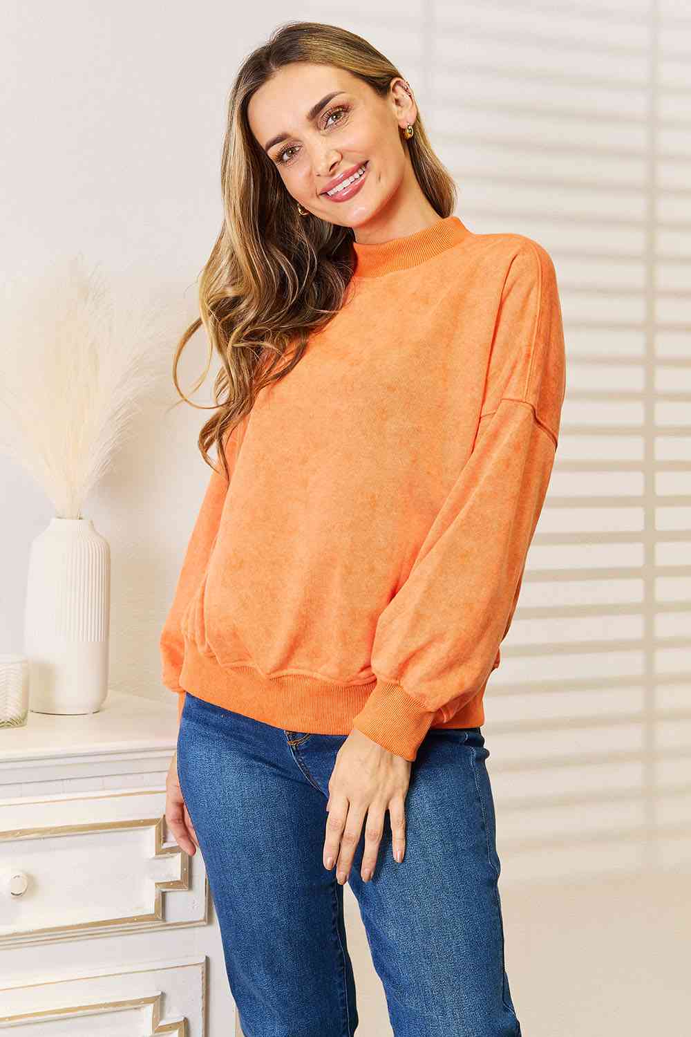 Cozy Pumpkin Print Dropped Shoulder Sweatshirt | Fall Fashion Women's Pullover | Perfect for Autumn Outfits, Halloween Parties & Casual Wear