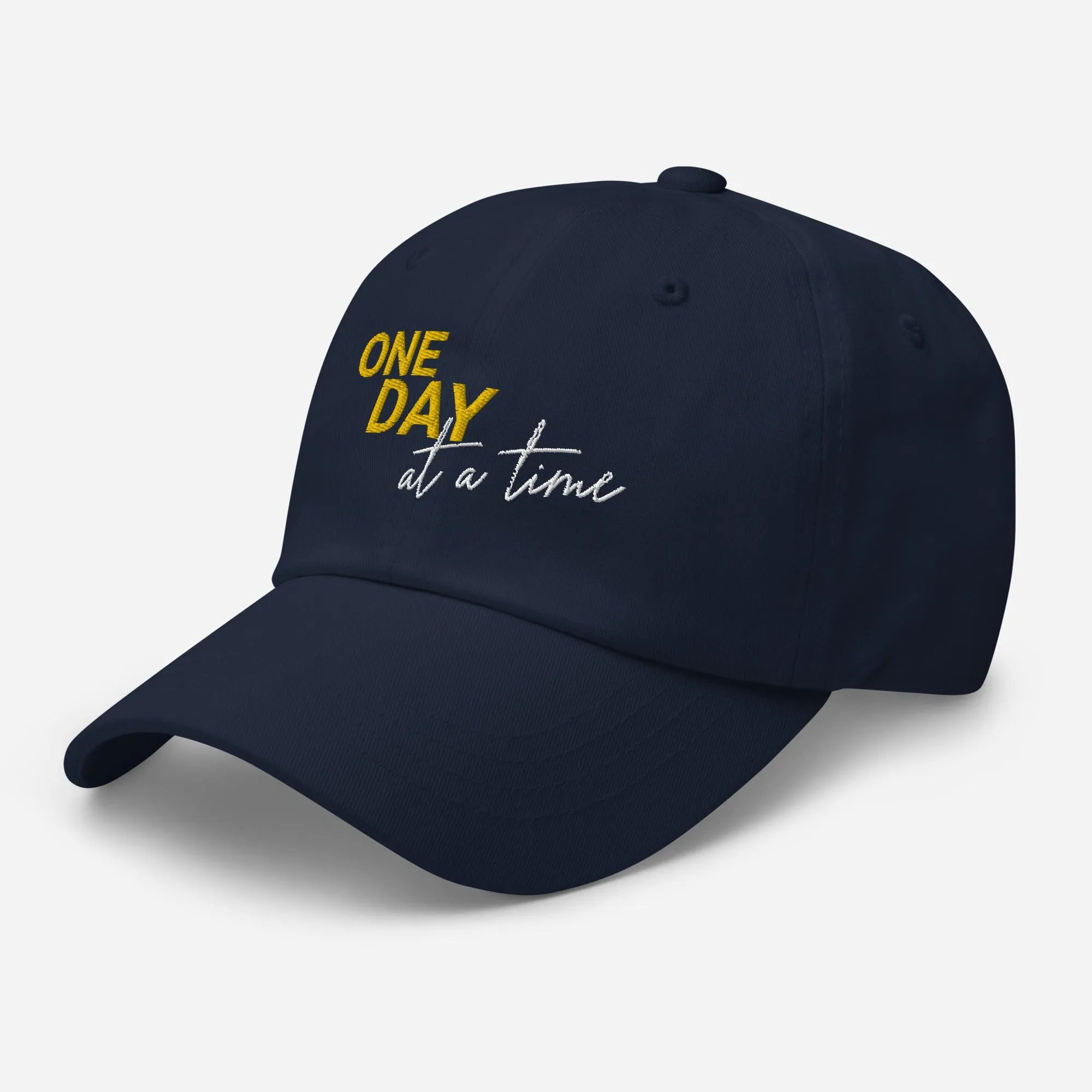 One Day At A Time Embroidered Dad Hat - Adjustable Cotton Baseball Cap for Men & Women - Perfect for Casual Wear, Outdoor Activities, and Daily Fashion