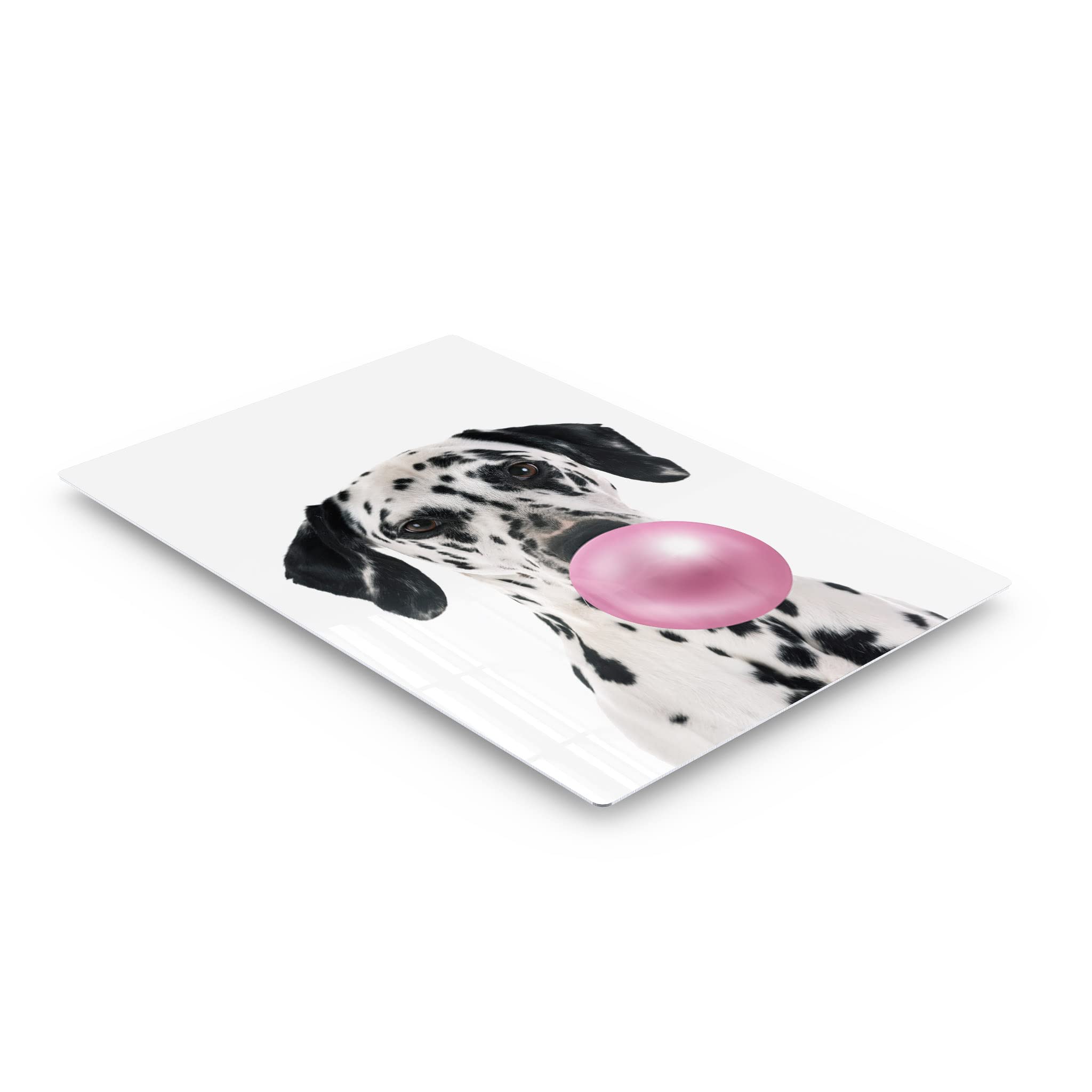 Dalmatian Dog Chewing Pink Bubble Gum Metal Wall Art Print - Pet Lover Gift, Animal Pop Art Decor for Office, Living Room, Bedroom, Nursery (40x30) - Perfect for Dog Themed Rooms & Unique Home Decor