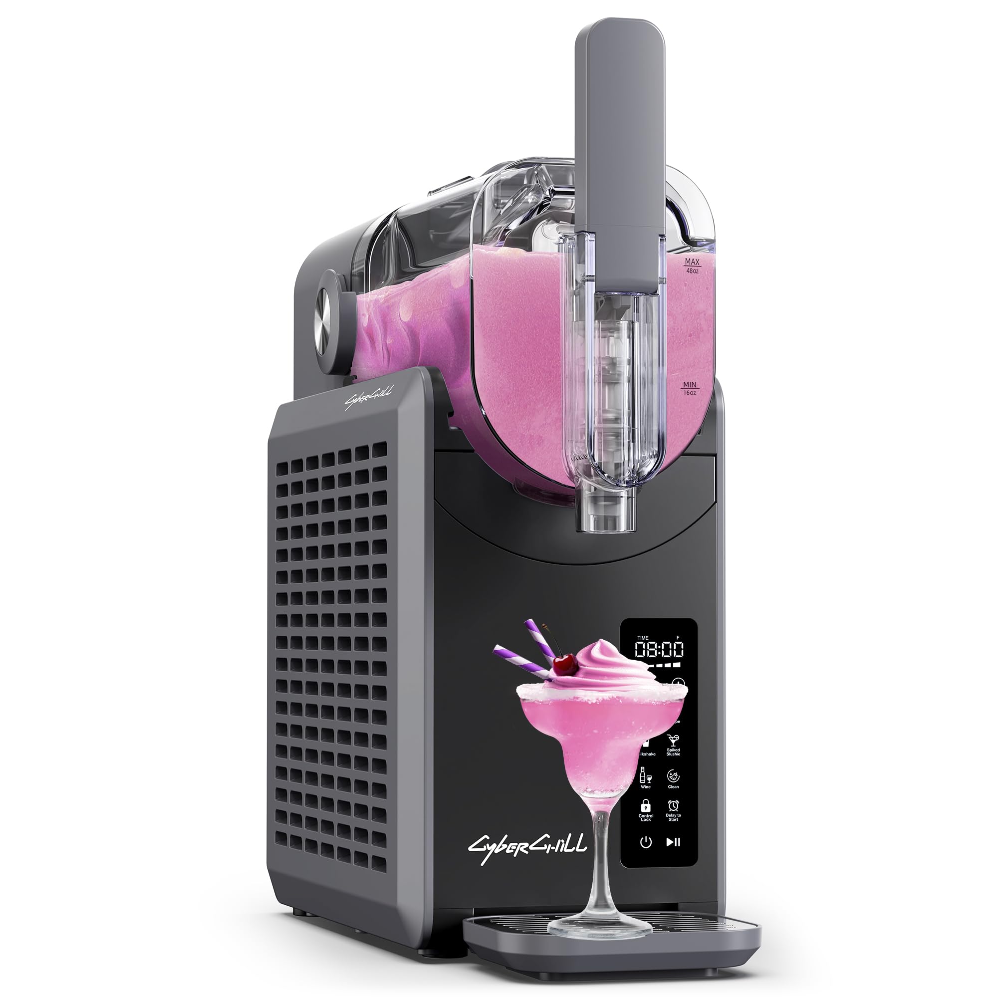Commercial Slushie Machine for Home - 5 Preset Programs, 24H Timer & LED Display | No Ice Needed Frozen Drink Maker for Margaritas, Frappés, Smoothies | Perfect for Parties, Cafes & Home Bars