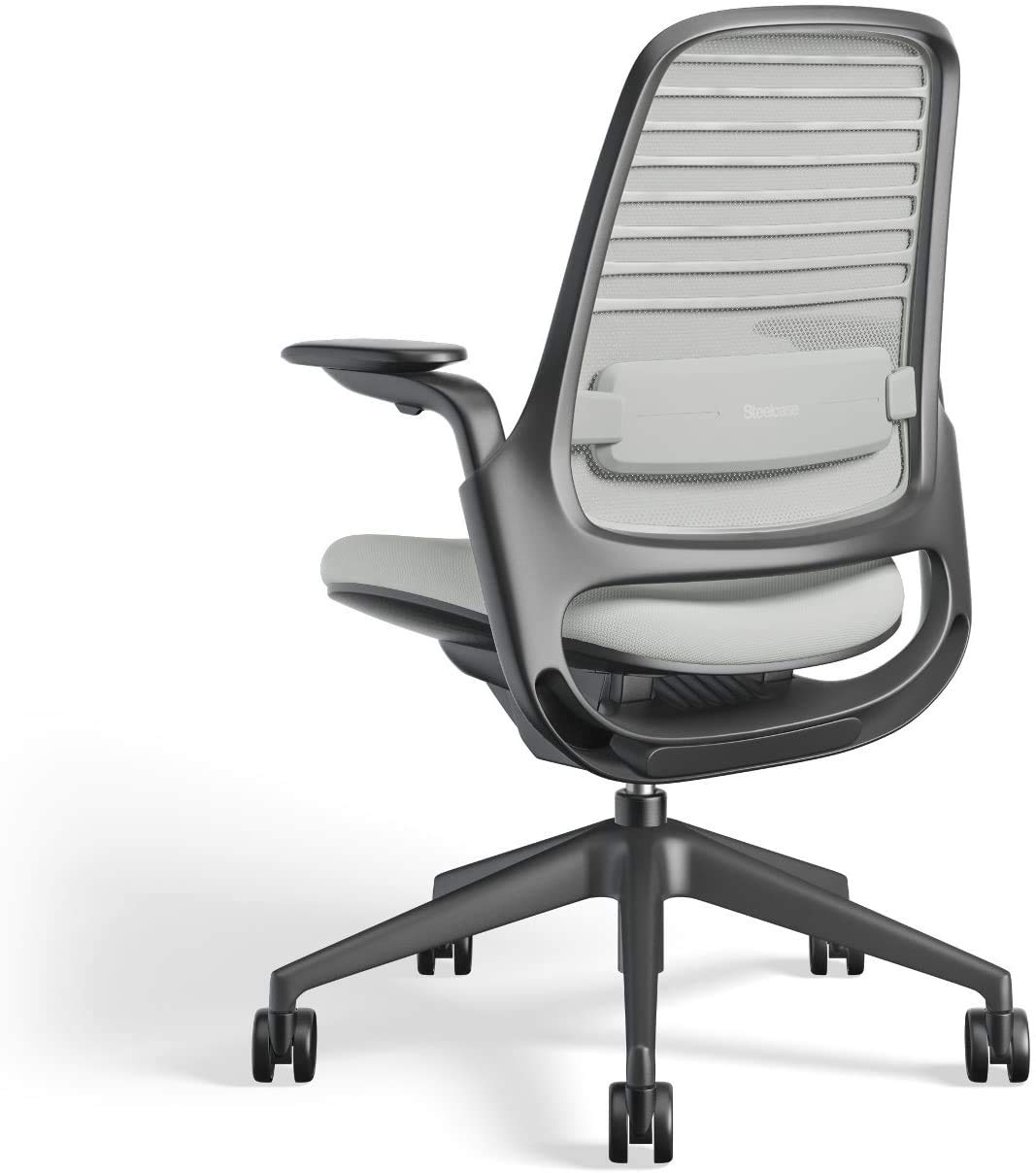 Steelcase Series 1 Ergonomic Office Chair with Adjustable Lumbar Support - Nickel Finish & Hard Floor Casters for Home Office, Gaming, and Workspace Comfort