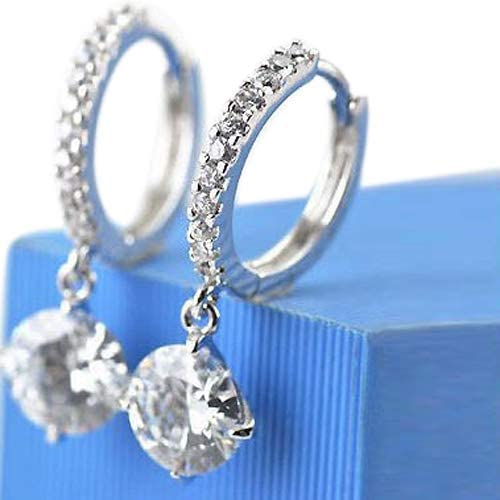 Shining Zircon Crystal Drop Dangle Earrings for Women - Golden Hoop Leverback Earrings with Sparkling Stones, Elegant Jewelry Gift for Her - Perfect for Parties, Weddings & Special Occasions