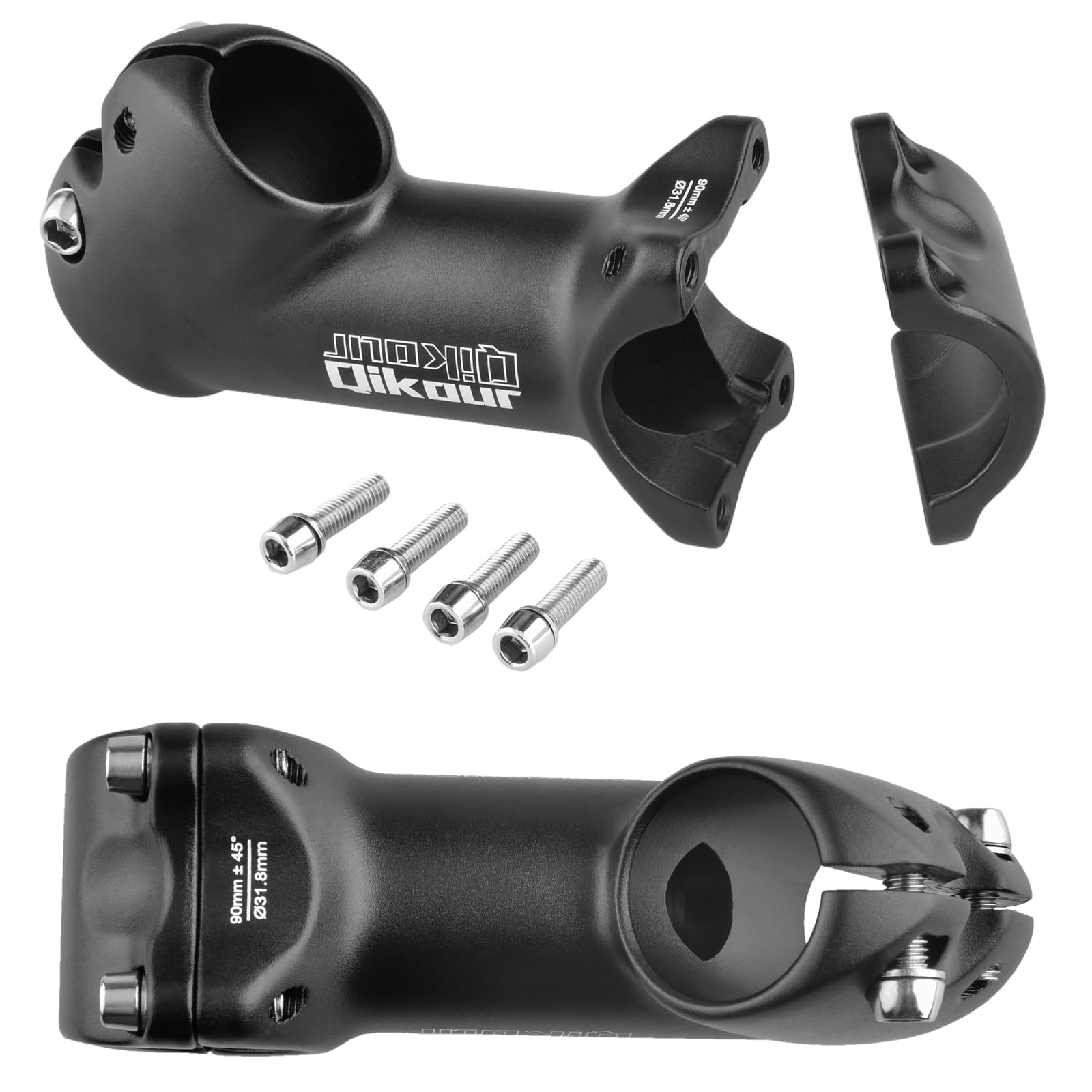 TRIWONDER 31.8 Bike Stem 45 Degree 90mm Bicycle Handlebar Riser Stem - MTB, Road Bike, BMX Compatible - Perfect for Mountain Biking, Commuting & Off-Road Adventures