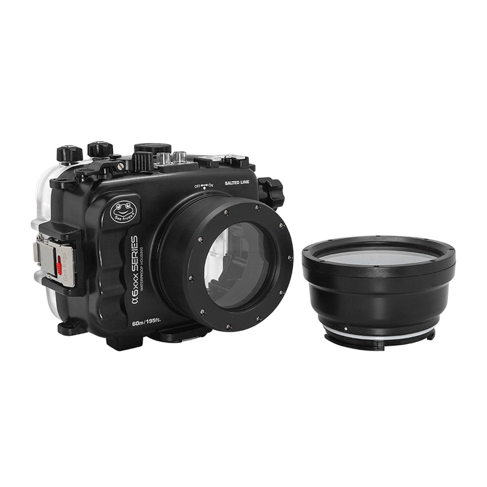 SeaFrogs 60M/195FT Underwater Housing for Sony A6xxx Series - Waterproof Case with 67mm Threaded Short Port & Macro Port (Gen 3) - Perfect for Scuba Diving, Snorkeling, and Underwater Photography