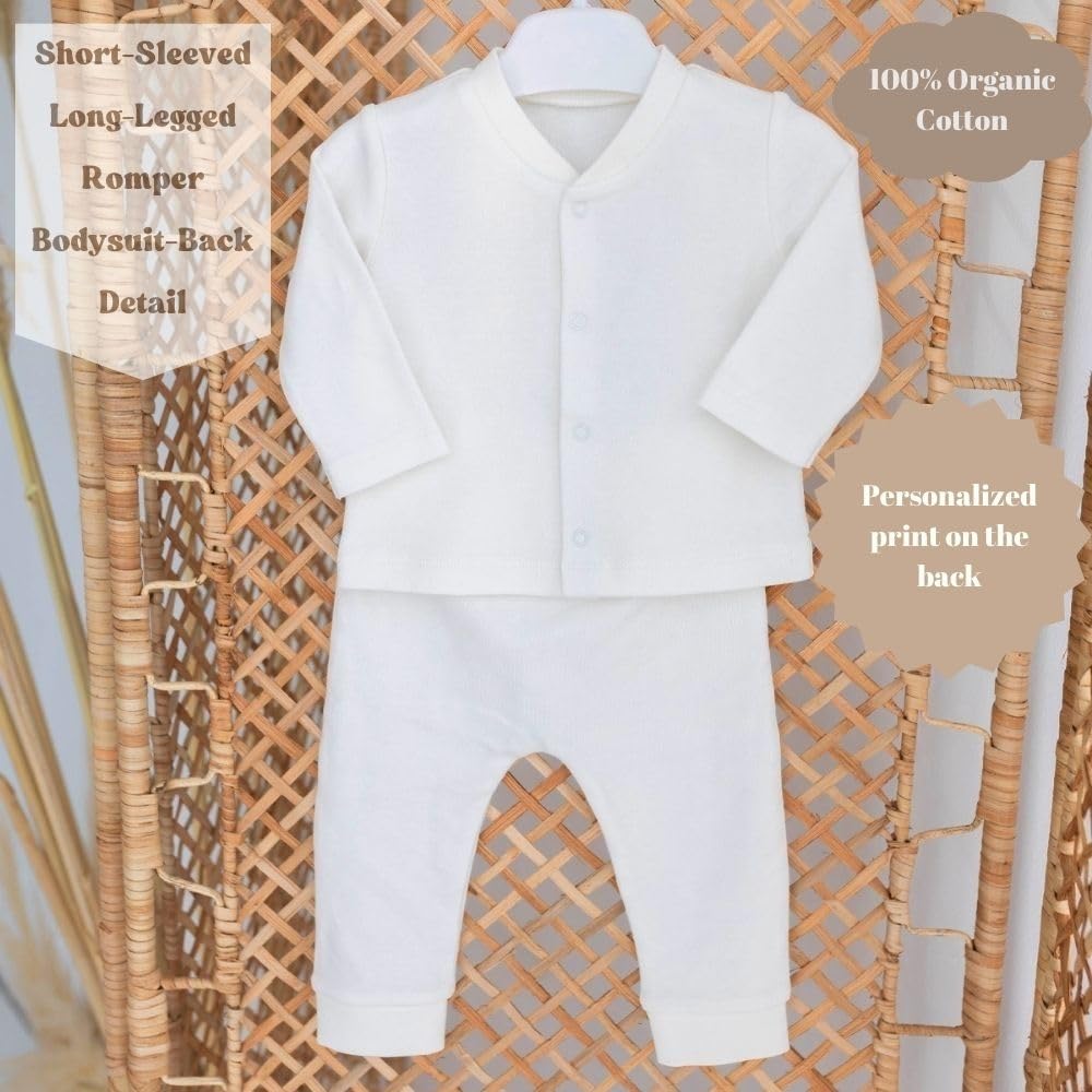 Lilabio Baby 100% Organic Cotton Personalized Newborn Coming Home Outfit Set - 10-Piece Hospital Essentials for Boys & Girls | Custom Baby Shower Gift | Soft Teddy Bear Design | Perfect for First Photos, Christening & Special Occasions
