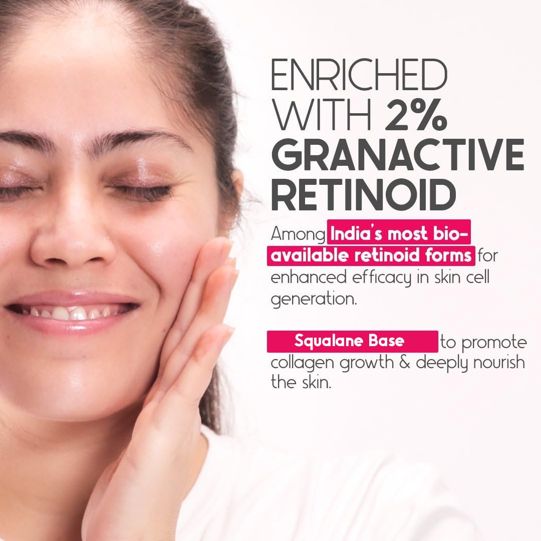 Cos-IQ 2% Granactive Retinoid Serum with Vitamin A in Squalane | Anti-Aging Face Serum for Wrinkles, Fine Lines & Acne Treatment | 4-Ingredient Retinol Night Serum for Women & Men | 30ml | Perfect for Nighttime Skincare Routine & Sensitive Skin Care