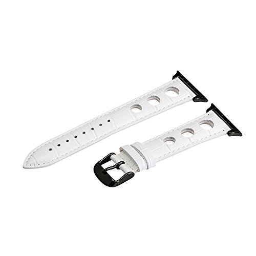 White Croco 3 Hole Bands / Black Hardware