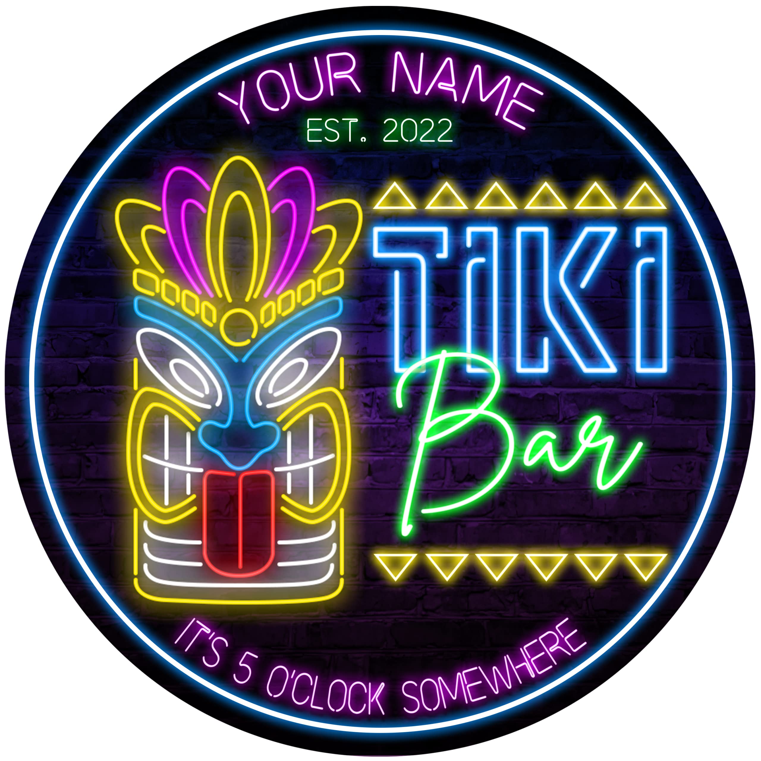 V VIBEPY All Over Printed LED Neon Tiki Bar Signs - 12