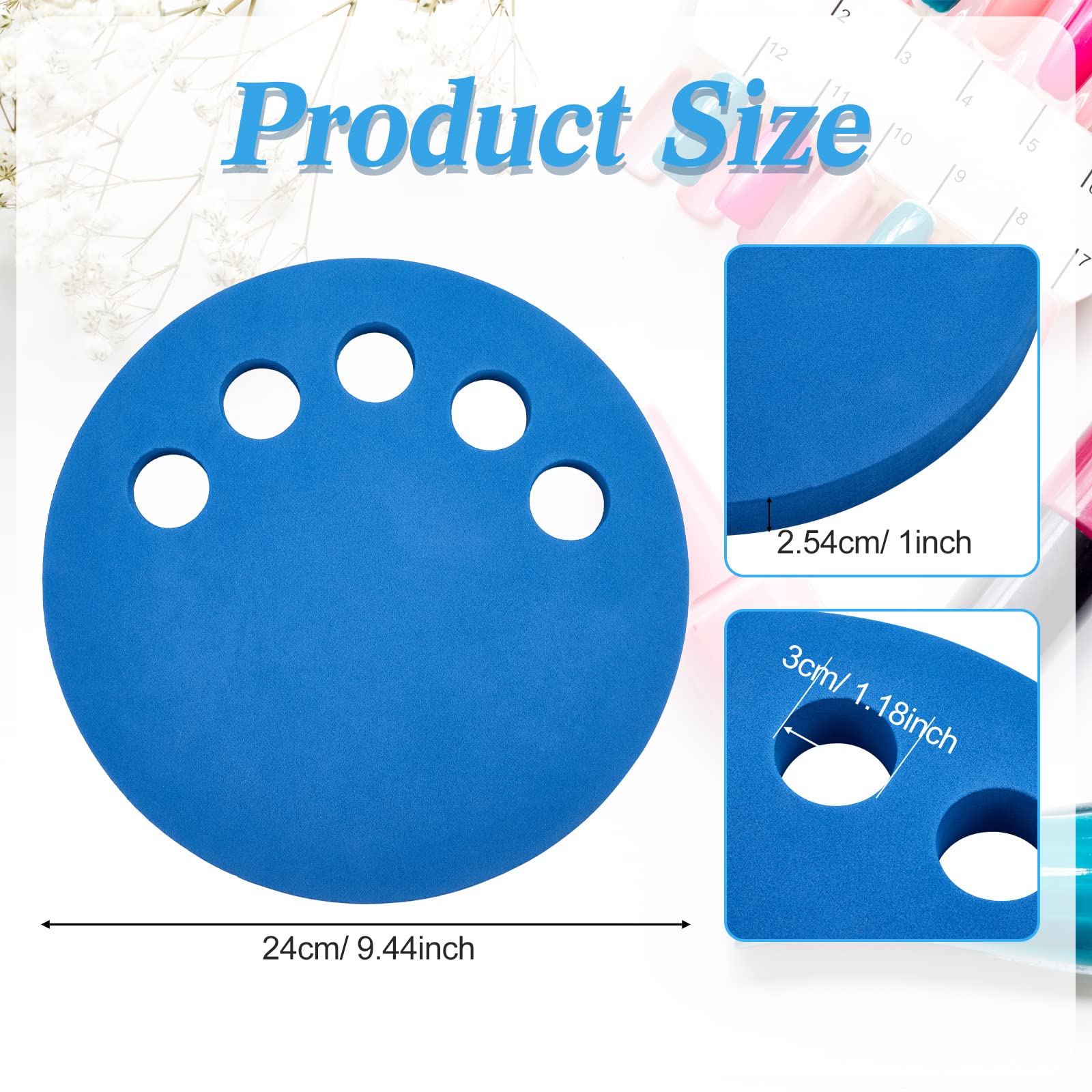 Weysat 2-in-1 Anti Spill Nail Polish Holder Stand - Nail Polish Organizer & Bottle Holder for Manicure & Pedicure - Blue Nail Art Accessories for Salon & Home Use