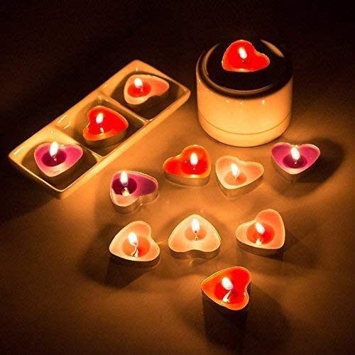 50pcs Heart Shaped Candles - Smokeless Tealights for Birthday, Proposal, Wedding, Party, Valentine's Day & Christmas Decorations - Romantic Ambiance Candle Set (Purple) - Perfect for Table Centerpieces, Romantic Dinners & Special Occasions