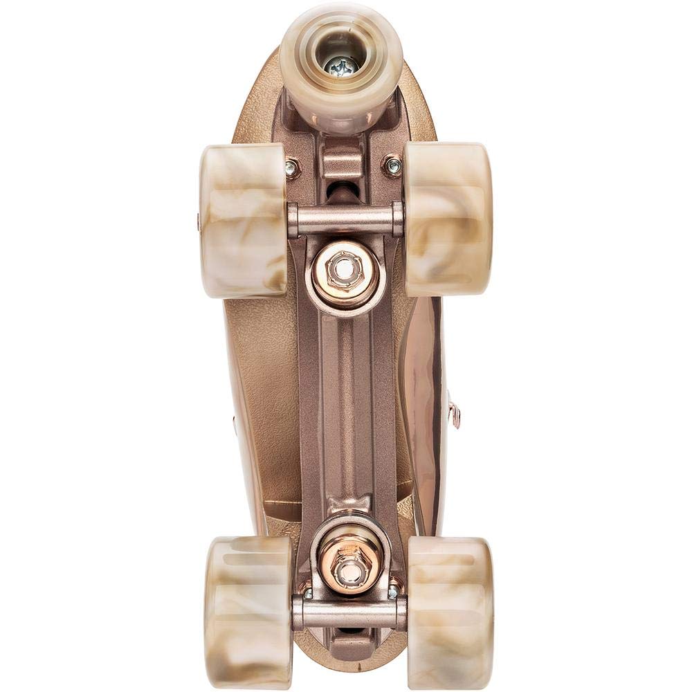 Impala Sidewalk Skates for Women - Marawa Rose Gold Quad Roller Skates Size 4 | Outdoor & Indoor Skating, Rink, Fitness & Casual Street Wear