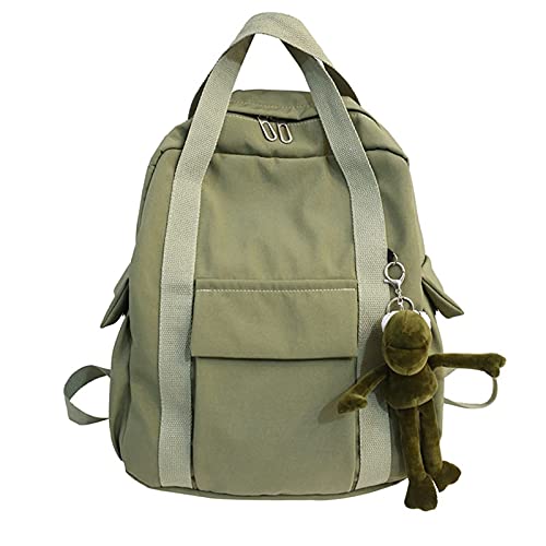 Waterproof Solid Color Backpack - Lightweight Casual School & Travel Bag for Men & Women - Medium Size (Green) - Perfect for College, Hiking, Commuting & Outdoor Adventures