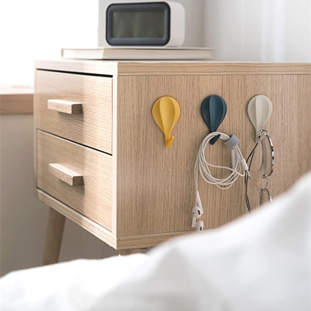 8-Piece Self-Adhesive Hot Air Balloon Wall Hooks - Strong Adhesive for Clothes, Towels, Masks, Keys - Bathroom & Kitchen Organization (Perfect for Small Spaces, Dorm Rooms, and RV Living)
