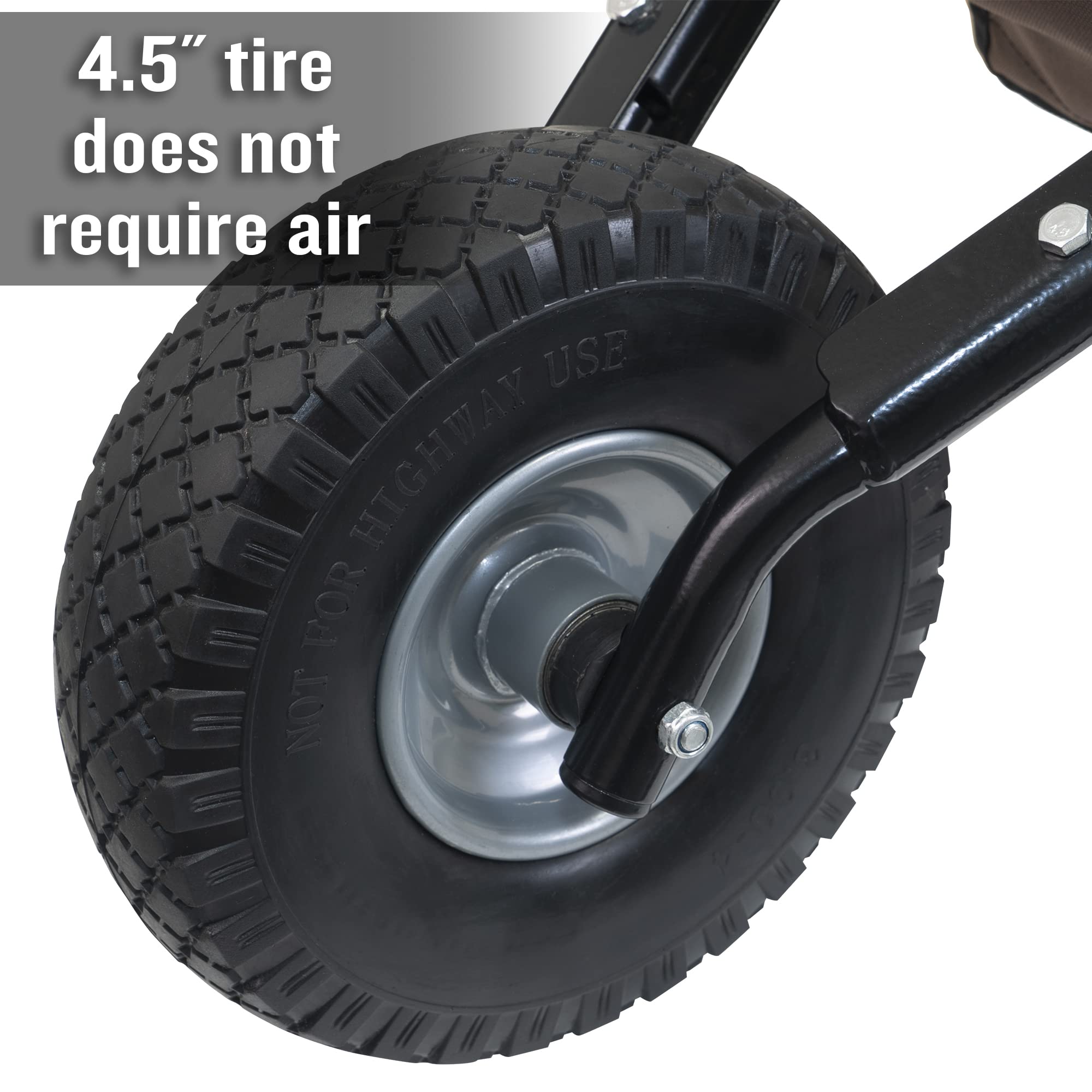 AMES Heavy Duty Folding Wheelbarrow - Lightweight Single Tire Yard Cart for Garden, Lawn & Landscaping - Perfect for Transporting Leaves, Mulch, Soil & Gardening Supplies