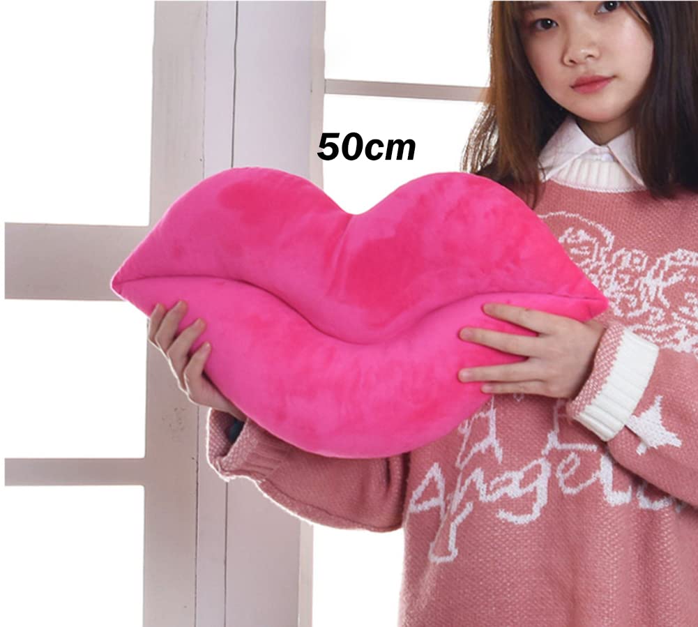 Red Velvet Lip Pillow - Hot Pink Love Cushion for Bed & Living Room Decor