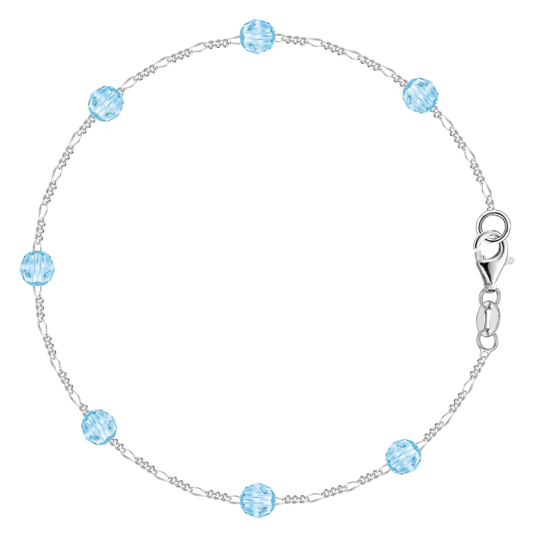 Blue Synthetic Resin Bead Chain Anklet in Sterling Silver - Stylish Bohemian Ankle Bracelet for Women, Perfect for Beach Parties & Summer Fashion Accessories