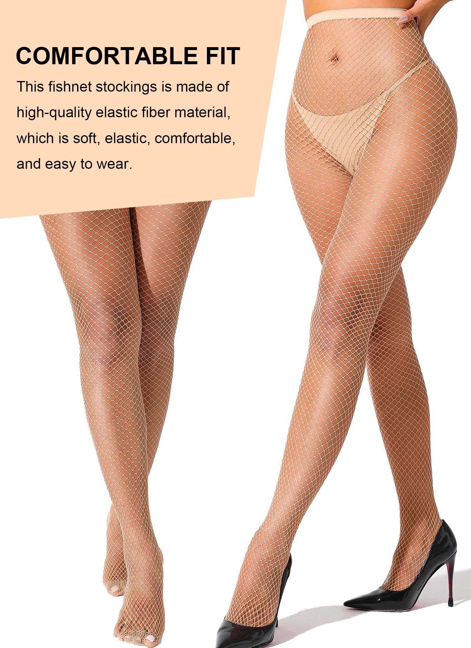 Sexy High Waist Fishnet Stockings for Women - Stretchy Mesh Pantyhose Tights | Perfect for Halloween, Cosplay & Date Night Outfits