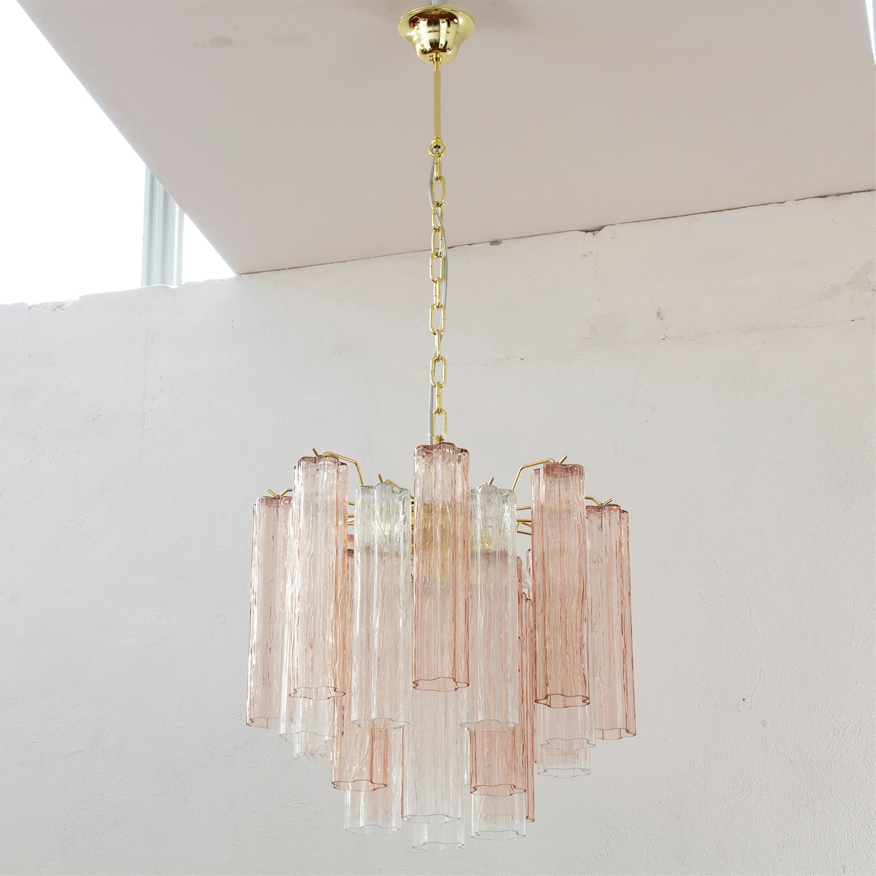 Addis Tubes Chandelier - Modern Crystal Glass Pendant Light Fixture for Dining Room, Living Room & Bedroom | Elegant Home Decor Lighting Solution