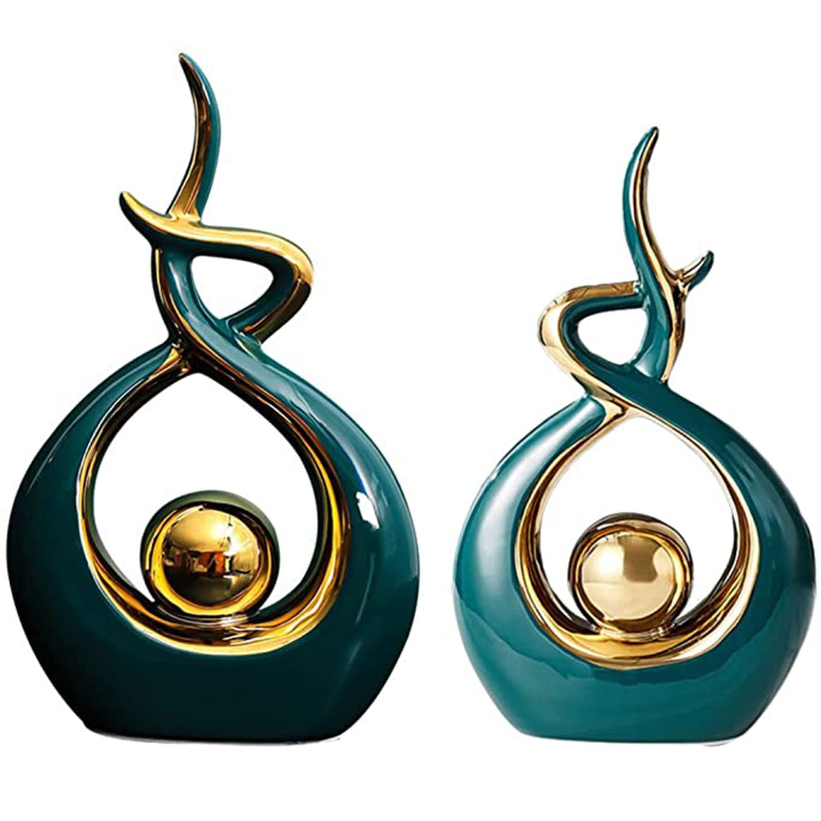 Modern Abstract Ceramic Sculpture - Handcrafted Home Decor Art Statue for Living Room, Bedroom, Dining Room & Office - Elegant Coffee Table Centerpiece for Interior Design