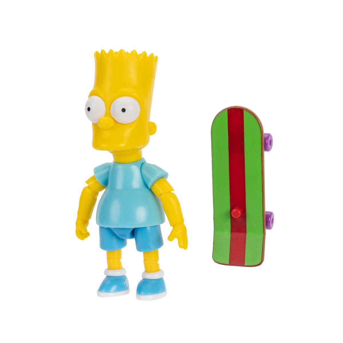 Bart Simpson Blue Shirt Skateboard Action Figure 5 Inch Wave 4 - The Simpsons Collectible Toy for Fans & Decor | Perfect for Display, Gifts, and Play Scenes