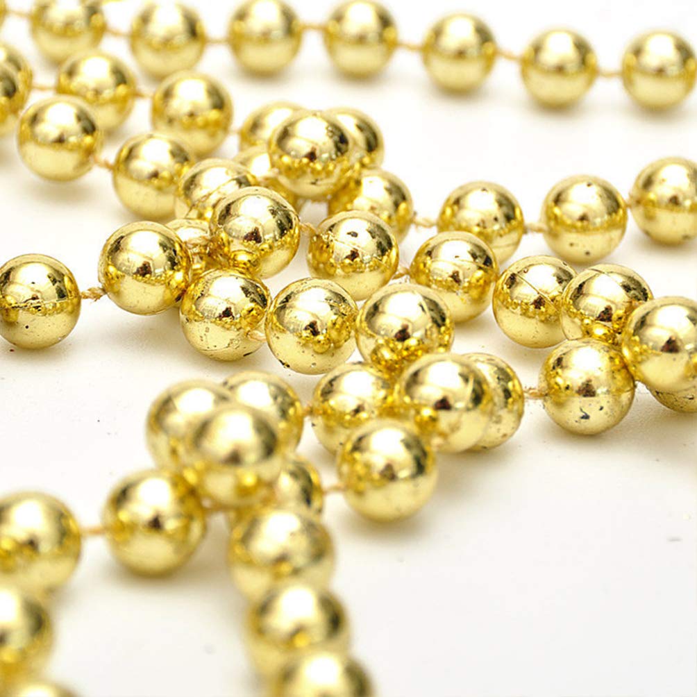 NUOBESTY 3-Piece Pearl Christmas Garland - Gold & Silver Beaded Hanging Chains for Xmas Tree Decor, Holiday Party, Home & Office Decoration - Elegant Festive Ornaments for Christmas Celebrations