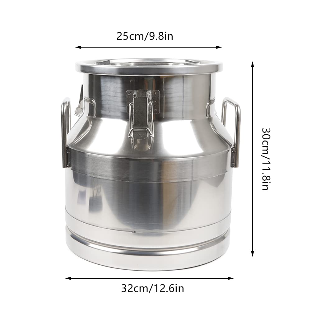 12L Stainless Steel Milk Tank - Large Capacity Wine & Milk Storage Barrel with Airtight Lid - Perfect for Kitchen, Restaurant, Family & Bubble Tea Shop Use