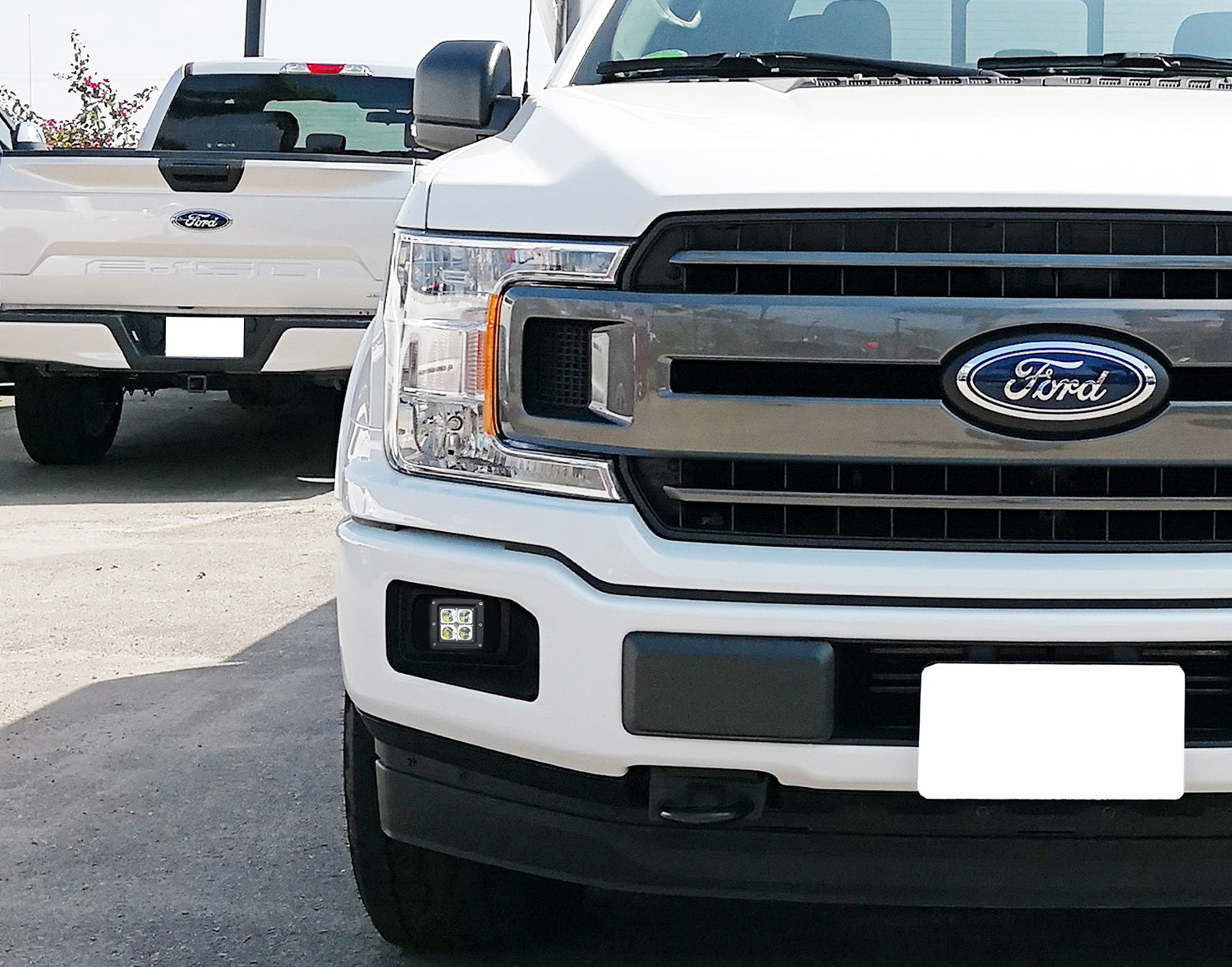 3 Inch 2x2 LED Pod Lights with Fog Light Opening Mount & Wiring Kit - Compatible with Ford F150 F250 F350 Trucks - Perfect for Off-Roading, Night Driving & Foggy Conditions