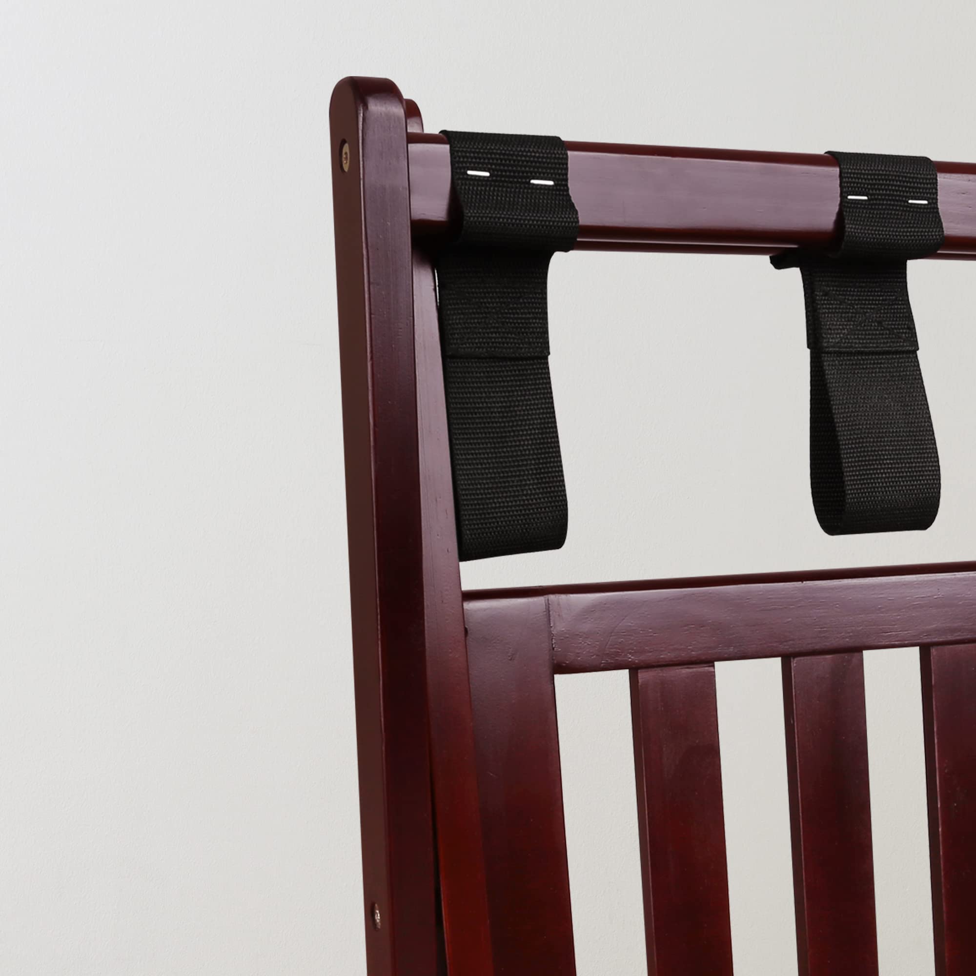 Stylish Espresso Wooden Luggage Rack with Storage Shelf - Perfect for Bedroom, Entryway, or Hotel Room Organization