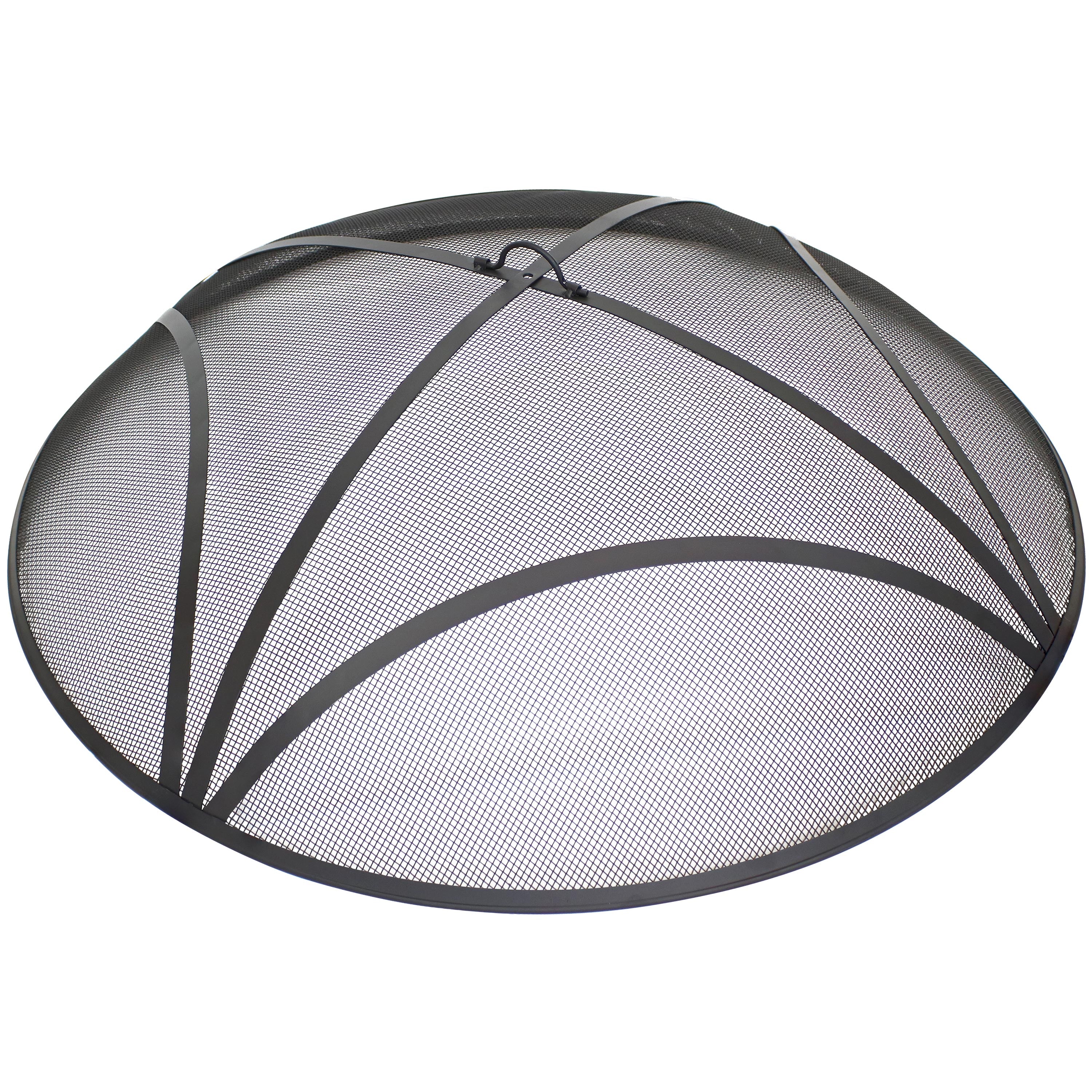 Sunnydaze 36-Inch Round Steel Fire Pit Spark Screen & Lid - Durable Outdoor Fire Pit Cover for Camping, Backyard, Patio, and Bonfire Safety