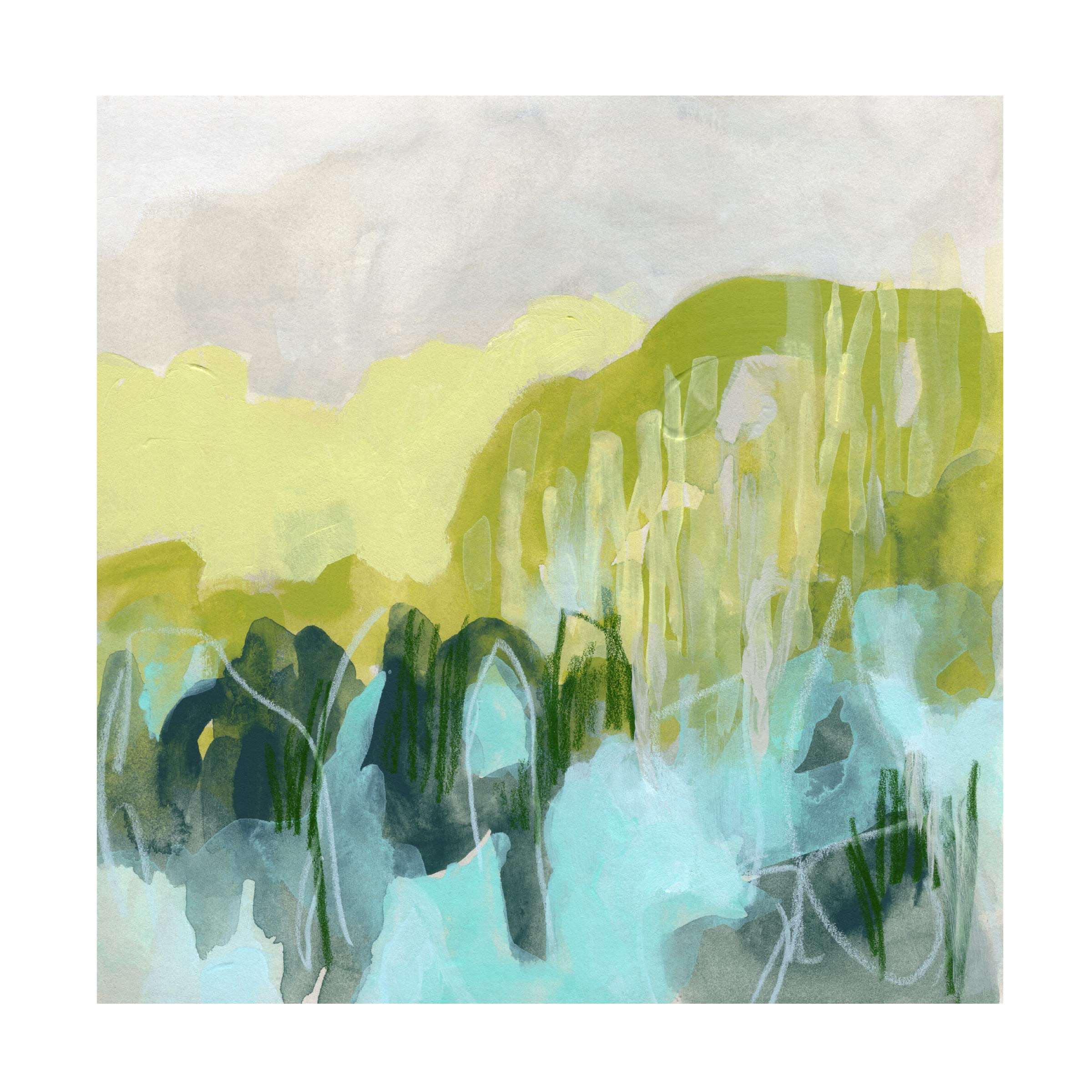 Trademark Fine Art 'Marsh Crest II' Canvas Wall Art by June Erica Vess - Stunning Landscape Painting for Living Room, Bedroom & Office Decor