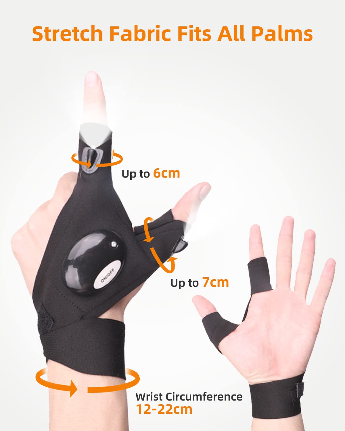 Maxesla LED Flashlight Gloves - Best Hands-Free Lighting for Men, Perfect Father's Day & Birthday Gift - Ideal for Camping, Fishing, Repair Work, Nighttime Mechanics & Outdoor Adventures