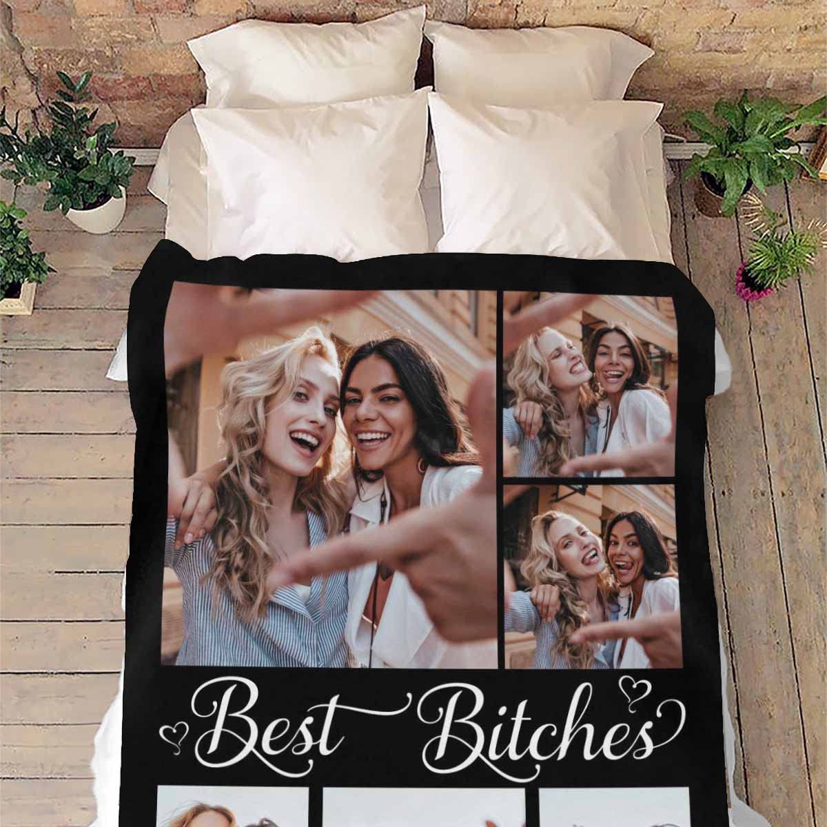 MyPupSocks Personalized Best Friend Blanket - Custom Photo Throw Blanket 40x50 - Perfect Birthday Gift for Women, Friendship Gift for Teen Girls & BFF - Cozy Long Distance Gift for Sister, Soul Sister & Daughter - Ideal for Cuddling, Bed Decor & Special Occasions