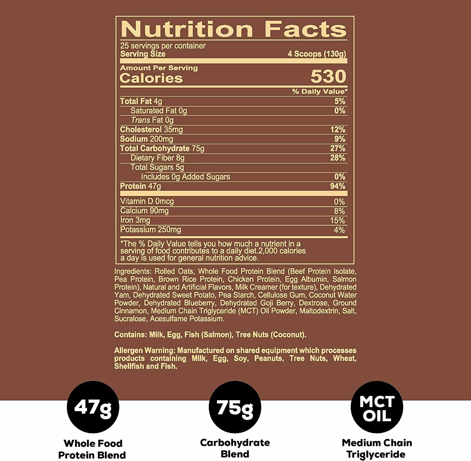 REDCON1 MRE Protein Powder, Fudge Brownie Flavor - High Protein Meal Replacement with MCT Oil & Whole Food Ingredients for Muscle Recovery & Weight Management - 25 Servings - Perfect for Post-Workout, On-The-Go Nutrition & Healthy Lifestyle