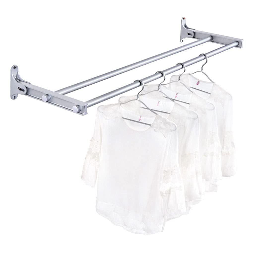 ZCXBHD Double Towel Bar - Aluminum Alloy Collapsible Bathroom Towel Rack with Perforated Design for Toilet, Balcony & Shower - Space Saving Drying Solution for Hand Towels & Washcloths