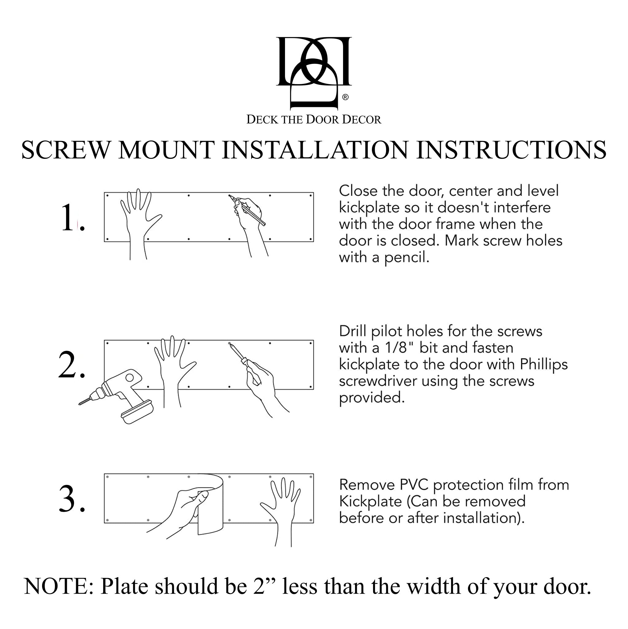 Engraved Fleur De Lis Door Kick Plate - Oil Rubbed Bronze, 6
