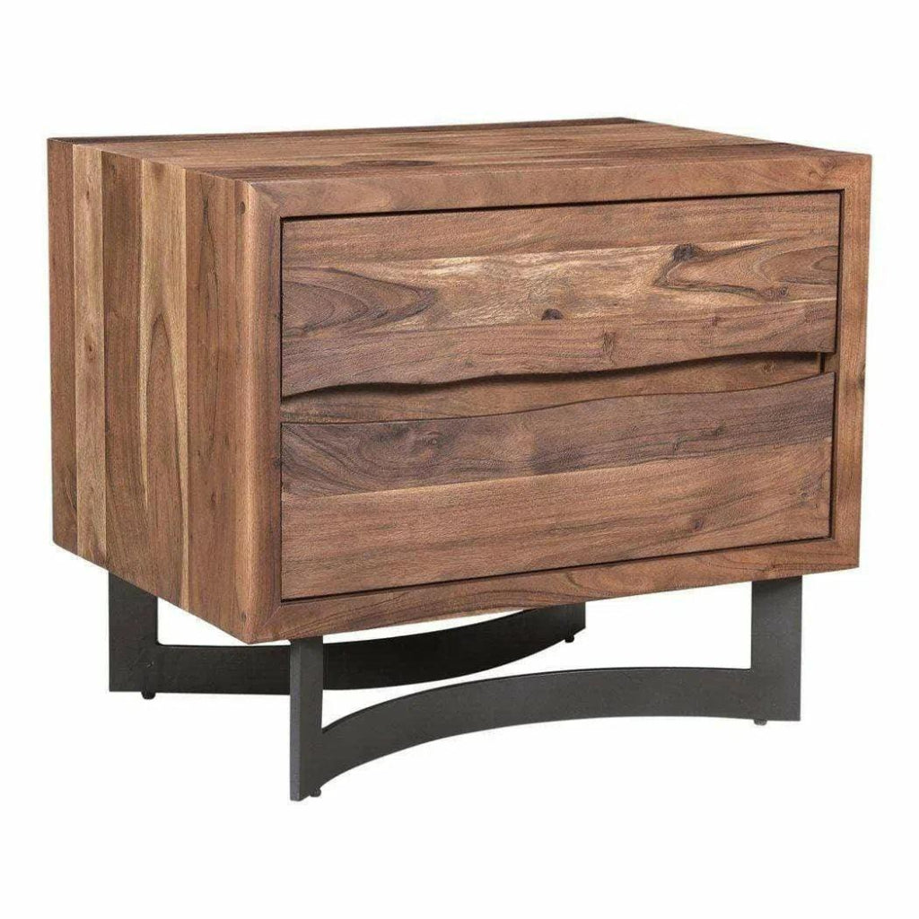 26 Inch Nightstand Smoked Brown Industrial Style Bedside Table - Perfect for Bedroom, Living Room, or Office Storage