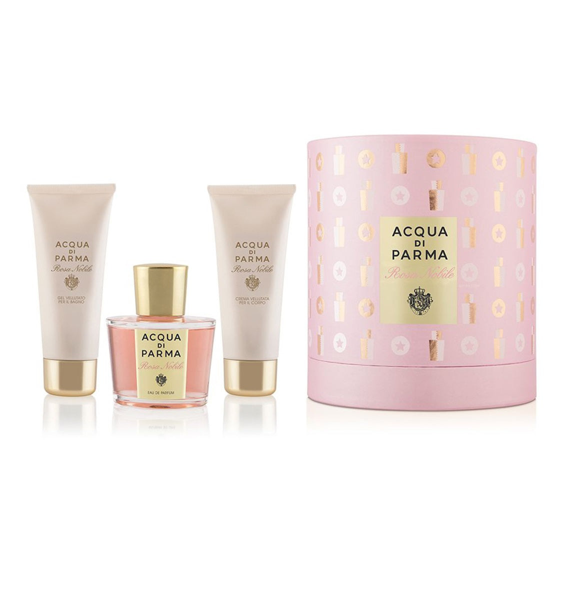 Acqua Di Parma Rosa Nobile Luxury Gift Set for Women - 100ML Eau de Parfum Spray + 75G Body Cream + 75ML Shower Gel - Perfect for Valentine's Day, Anniversary & Birthday Gifts
