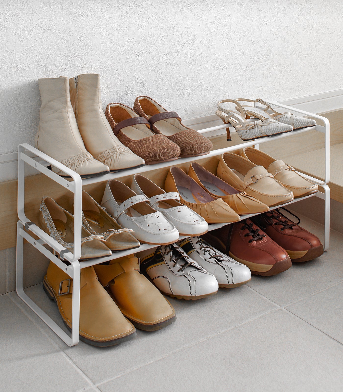 7-Tier Stackable Shoe Rack - Heavy Duty Steel Shoe Organizer for Closet, Entryway & Bedroom Storage - Space Saving Shoe Shelf for Sneakers, Boots & Heels