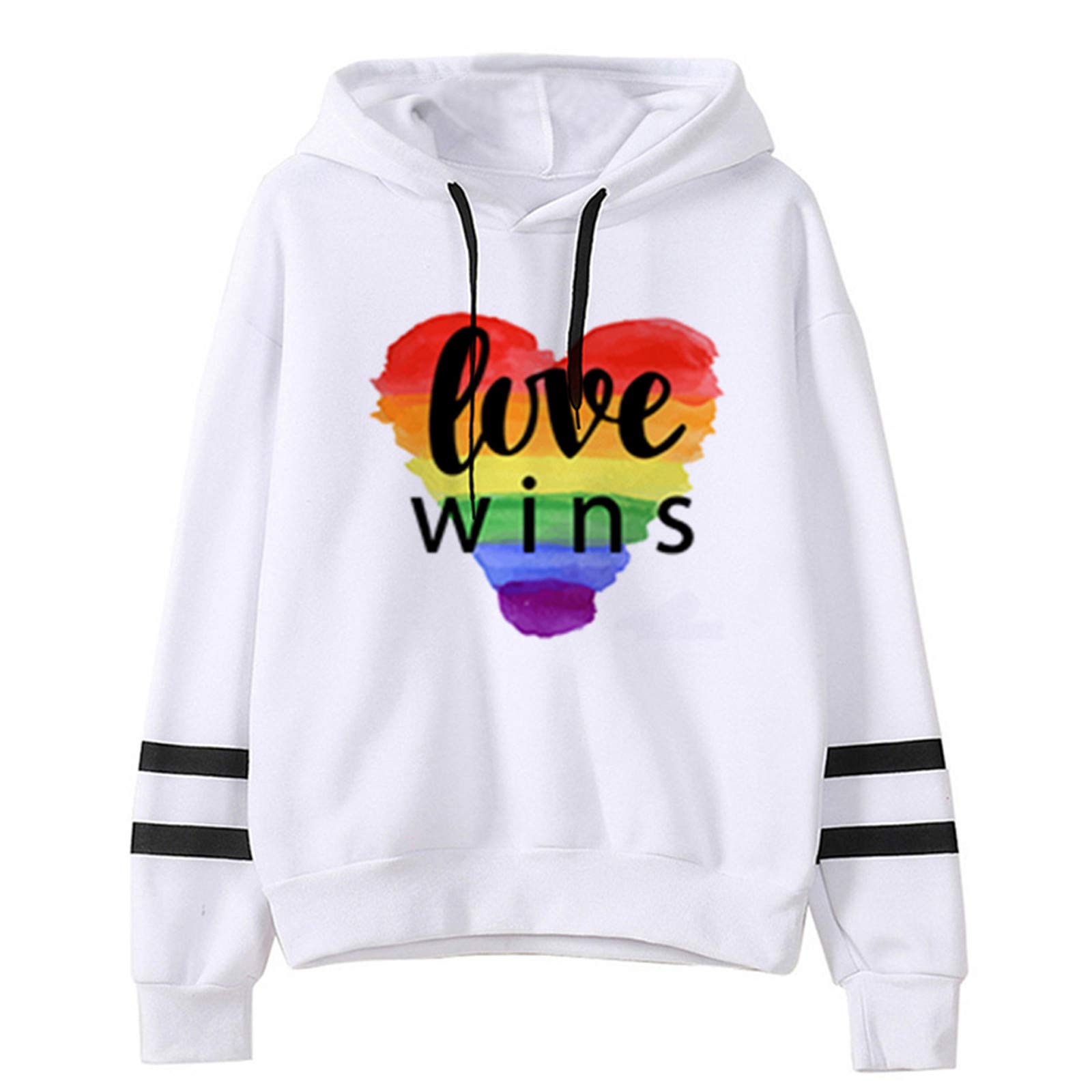 Striped Casual Print Sweatshirt - Women's Loose Fit Long Sleeve Cotton T-Shirt | Fashionable Couple Matching Outfits for Casual Wear & Date Nights