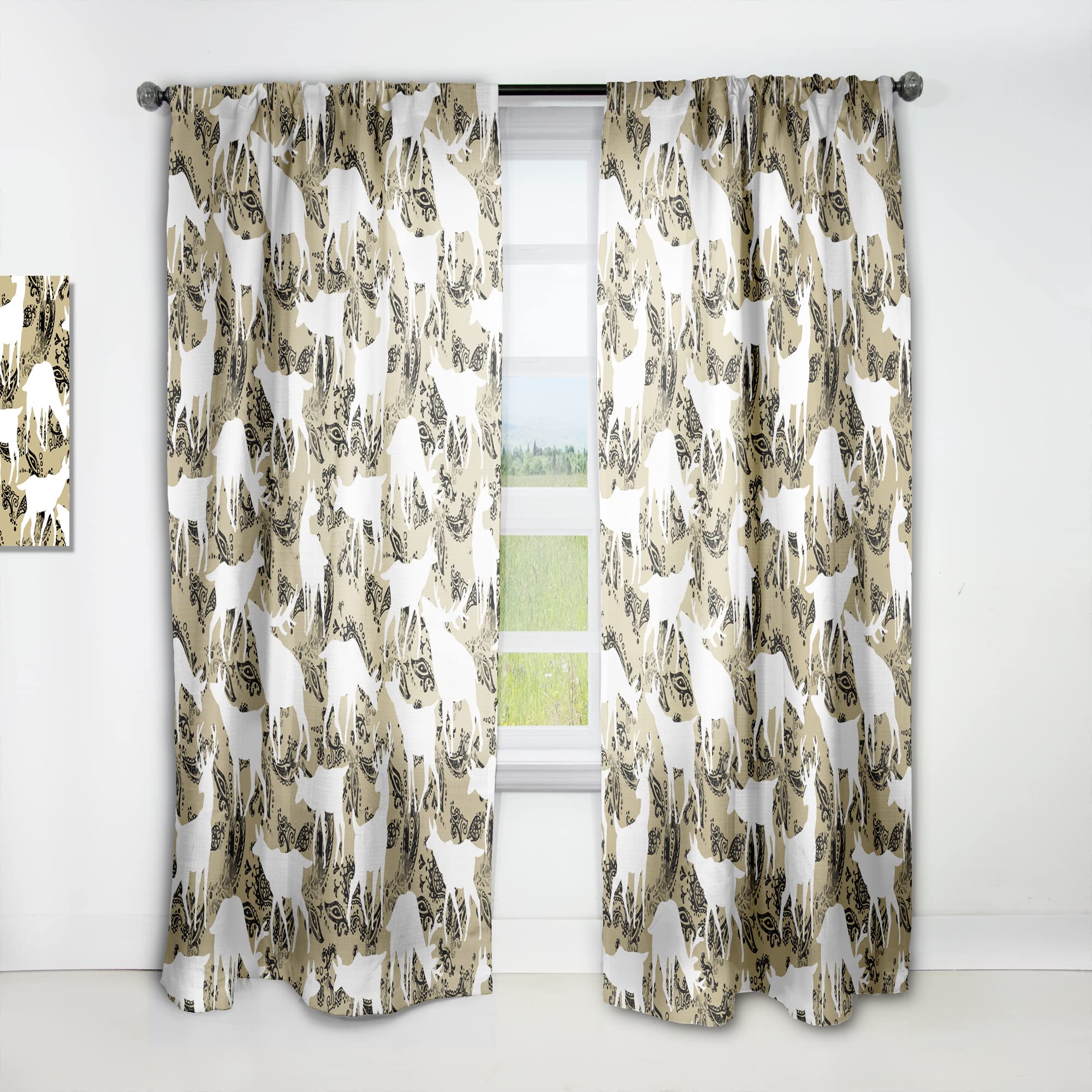 Wild Animal Print Thermal Insulated Curtains - Single Panel 52x63 inches - Blackout Drapes for Bedroom & Living Room - Jungle Theme Home Decor for Kids Room, Nursery or Safari Style Interior