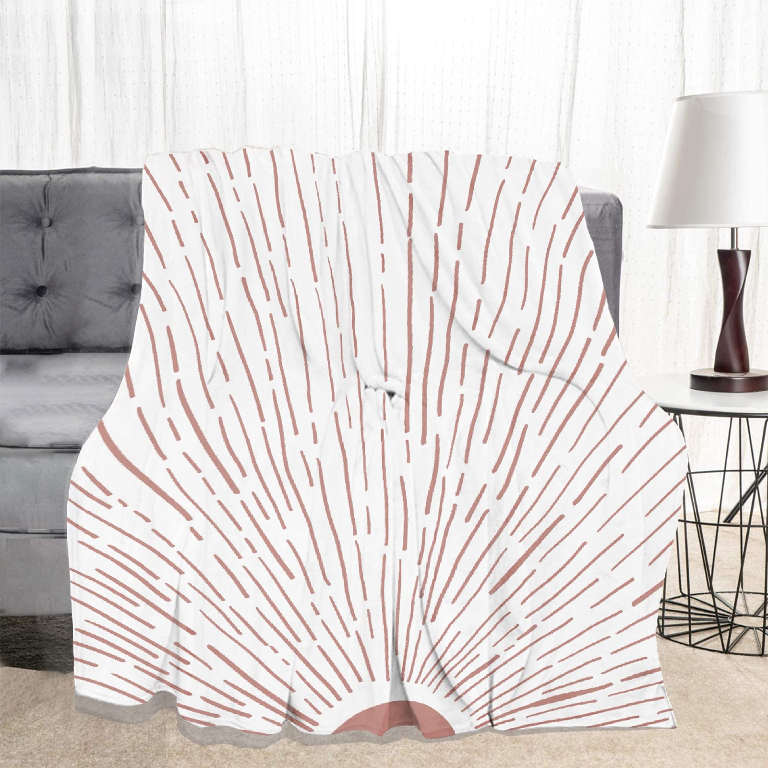 Soft Flannel Throw Blanket with Sunlight Pattern - Cozy Lightweight Quilt for Sofa, Bed, Couch & Car - Extra Large 120x90 Inches - Perfect for Family Gatherings, Movie Nights & Home Decor - Great Gift for Women & Men