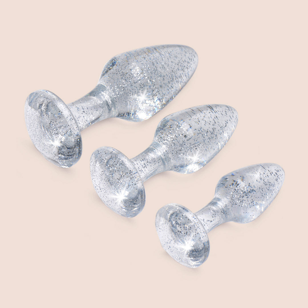Sparkling Gem Anal Plug Set - 3 Piece Jeweled Butt Plugs for Women & Men | Sensual Play, BDSM, Couples & Solo Use