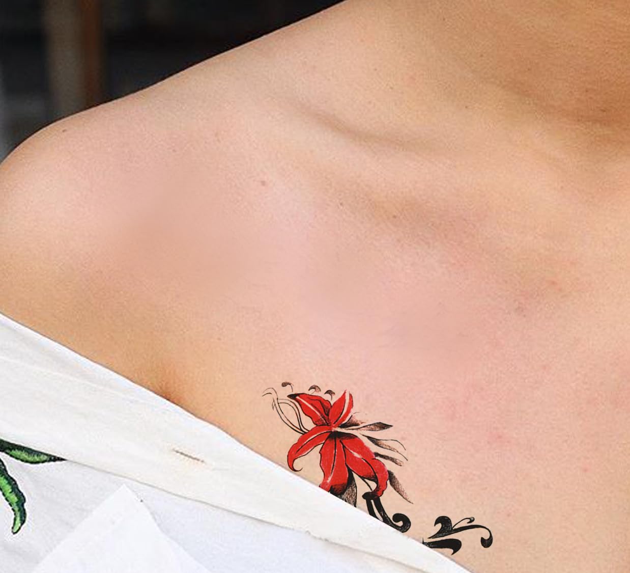 Realistic 3D Temporary Tattoo Stickers for Adults - Waterproof Fake Tattoos with Flowers, Butterflies, Stars & Gothic Designs (19x12cm) - Perfect for Halloween, Cosplay, Parties & Honeymoon Getaways - TBS-8034