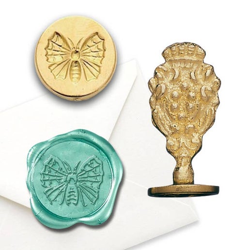 Antique Florentine Brass Wax Seal Stamp with Butterfly Design - Perfect for Wedding Invitations, Scrapbooking & Vintage Letter Sealing