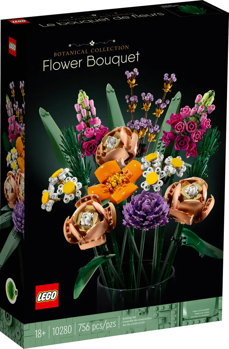 LEGO Botanical Collection Flower Bouquet Building Kit - Creative DIY Artificial Flowers for Home Decor, Gift Idea, and Relaxation - Perfect for Birthdays, Weddings, and Office Desk Decorations