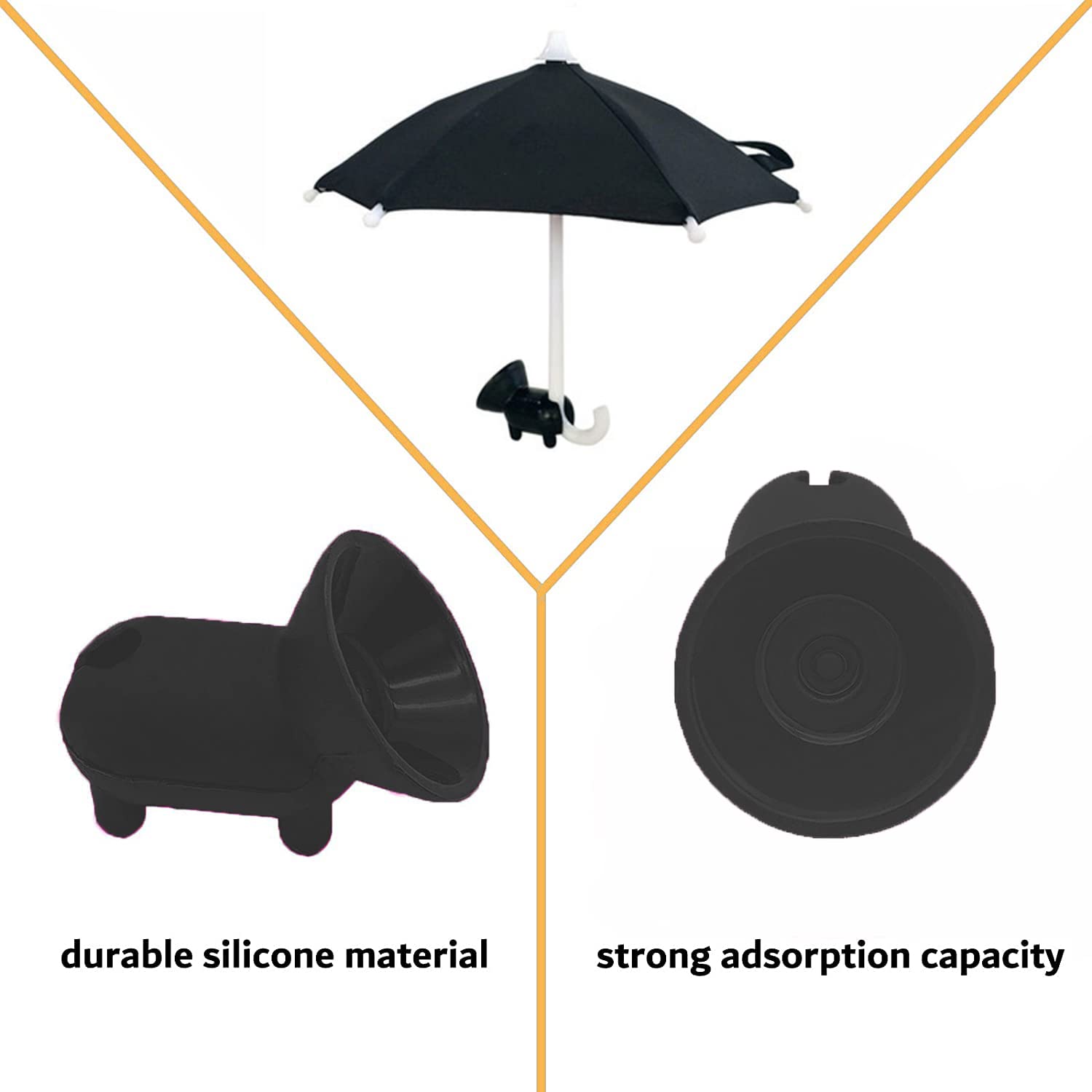 2 Pack Funny Phone Umbrella Sun Shade - Silicone Snap Finger Phone Stand with Suction Cup, Red Flower Design - Perfect for Outdoor Use, Beach, Pool, and Summer Activities