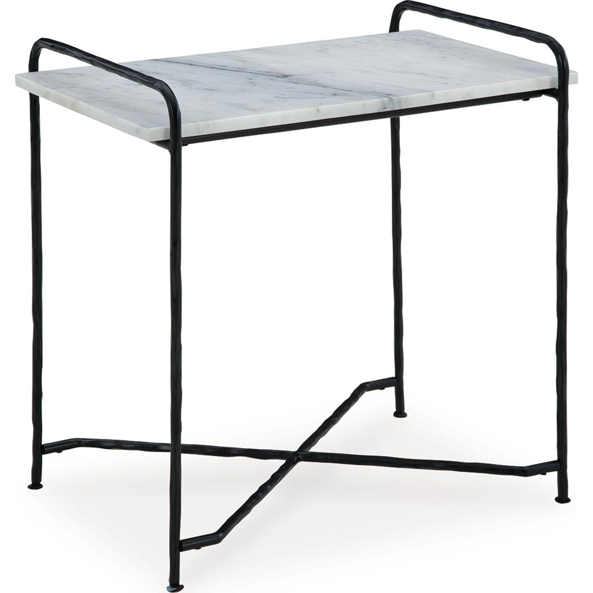 Ashber Accent Table - Modern Side Table in White & Black for Living Room, Bedroom, or Office Decor