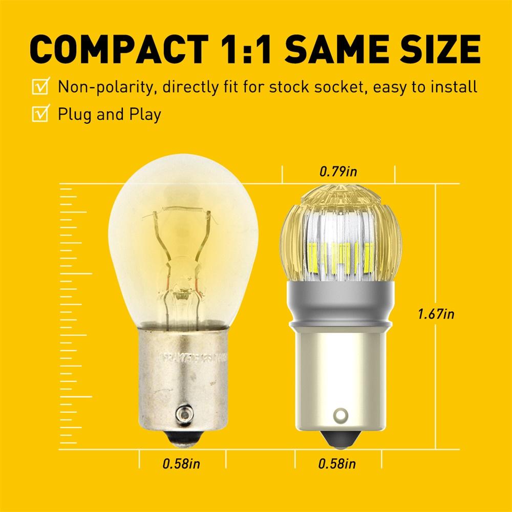 1156 LED Bulb 6000K Xenon White - Bright Tail Light, Reverse Backup Light & Brake Signal Light Bulbs for Cars, Trucks, SUVs - Perfect for Night Driving and Enhanced Safety