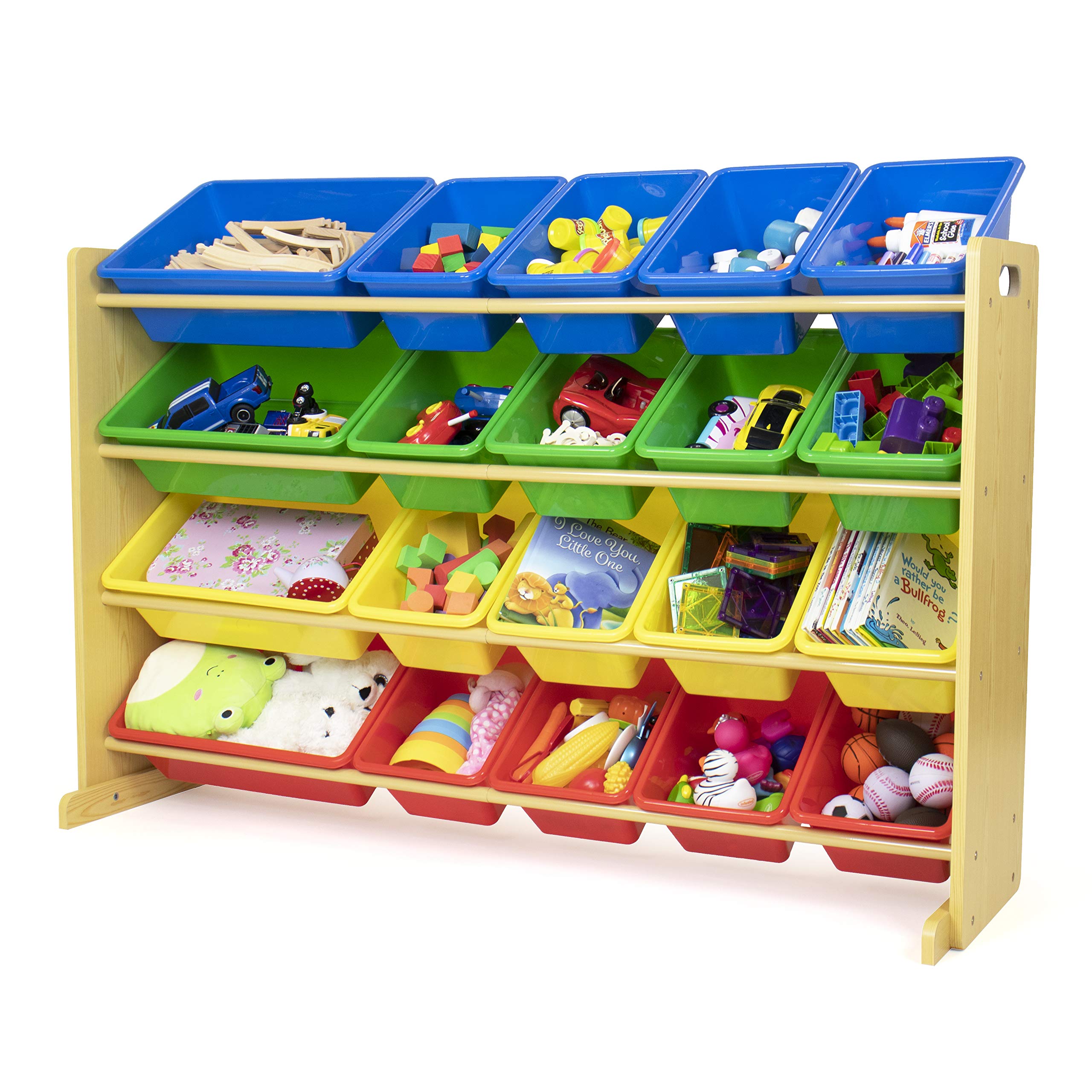 Humble Crew Extra Large Toy Organizer with 20 Storage Bins - Natural Wood Kids Playroom Storage Solution for Toys, Books & Crafts | Perfect for Nursery, Classroom & Play Area Organization