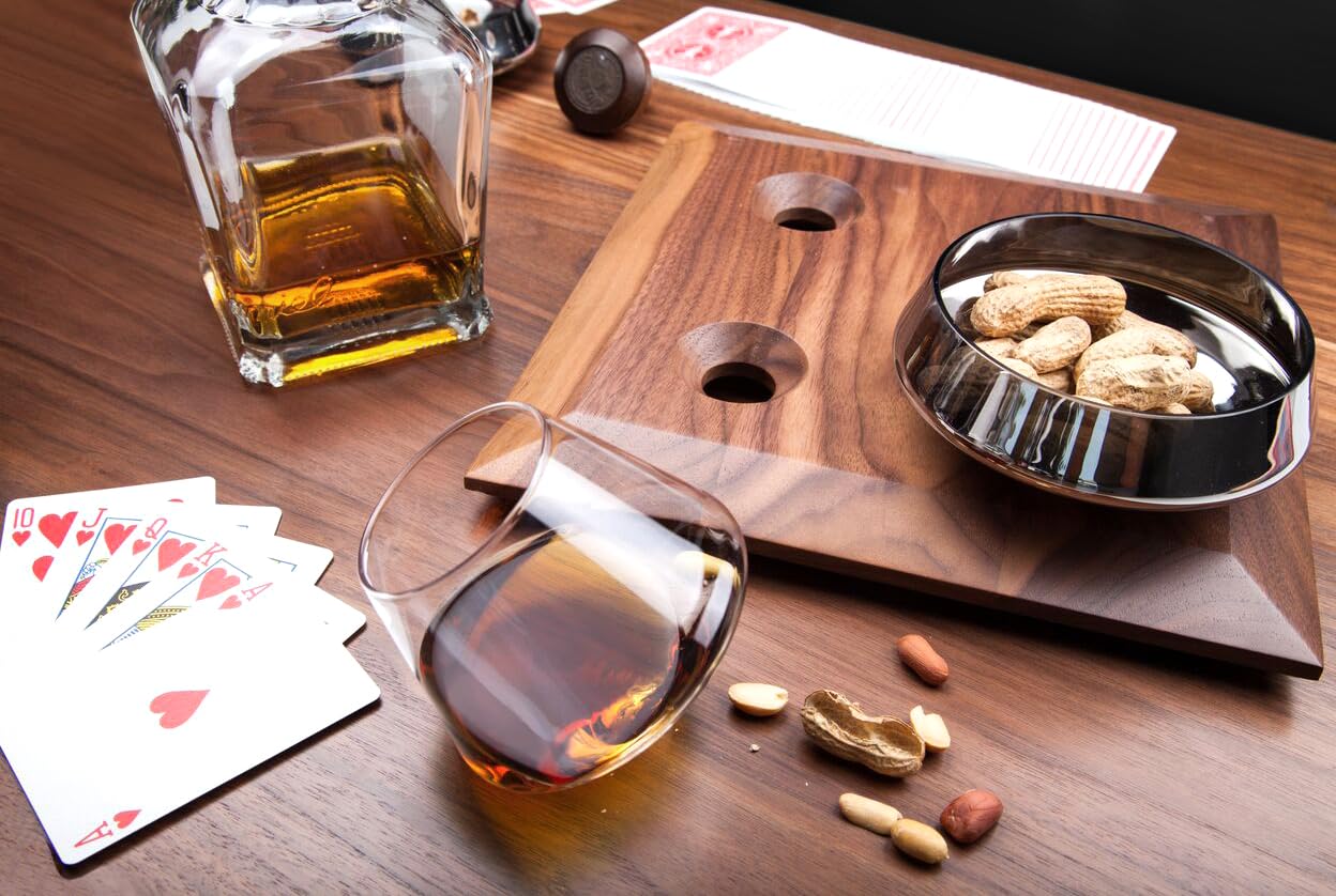 Premium Walnut Drink Carrier Tray - Handcrafted 10